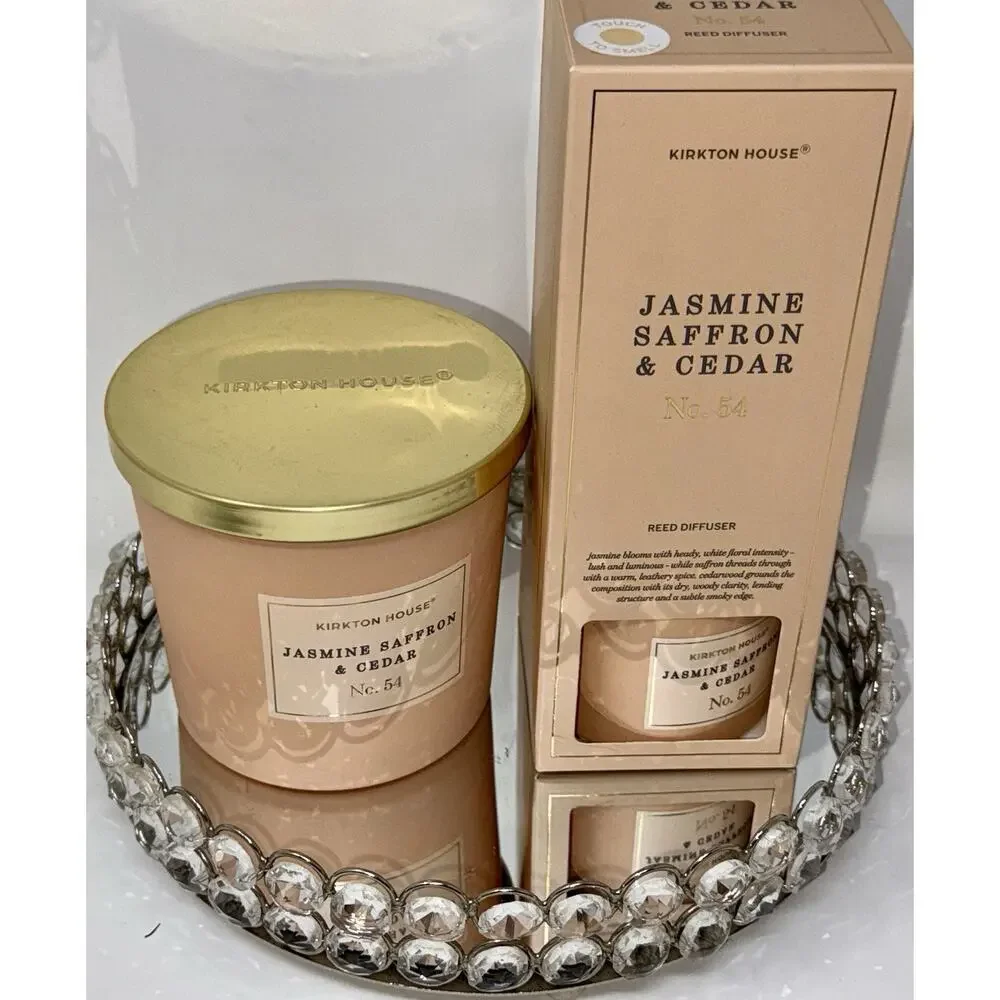 Kirkton House Bundle Jasmine Saffron & Cedar Reed Diffuser & 2 Wick Large Candle